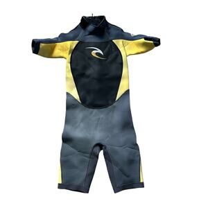Rip Curl Spring Wetsuit Bodysuit Youth Size 16 Swim‎ Surf Dive Black Yellow